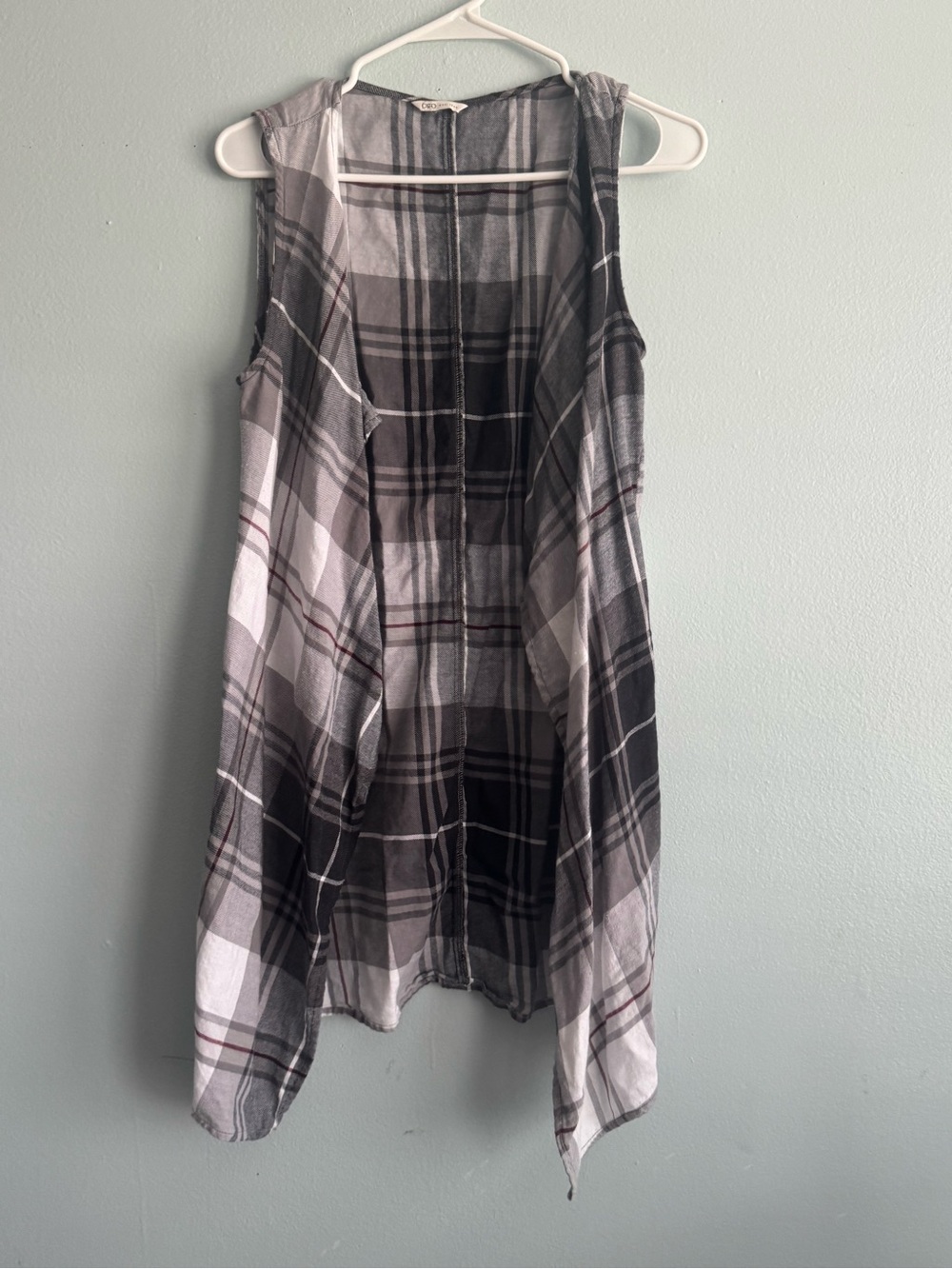 Asymmetrical Gray Plaid Sleeveless Dress